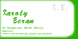 karoly beran business card