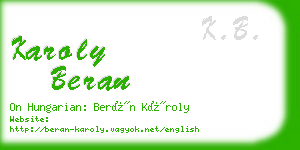 karoly beran business card